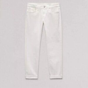 Rag & Bone Dre low rise slim white jeans, 27